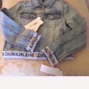 NEW Calvin Klein distressed jean jacket